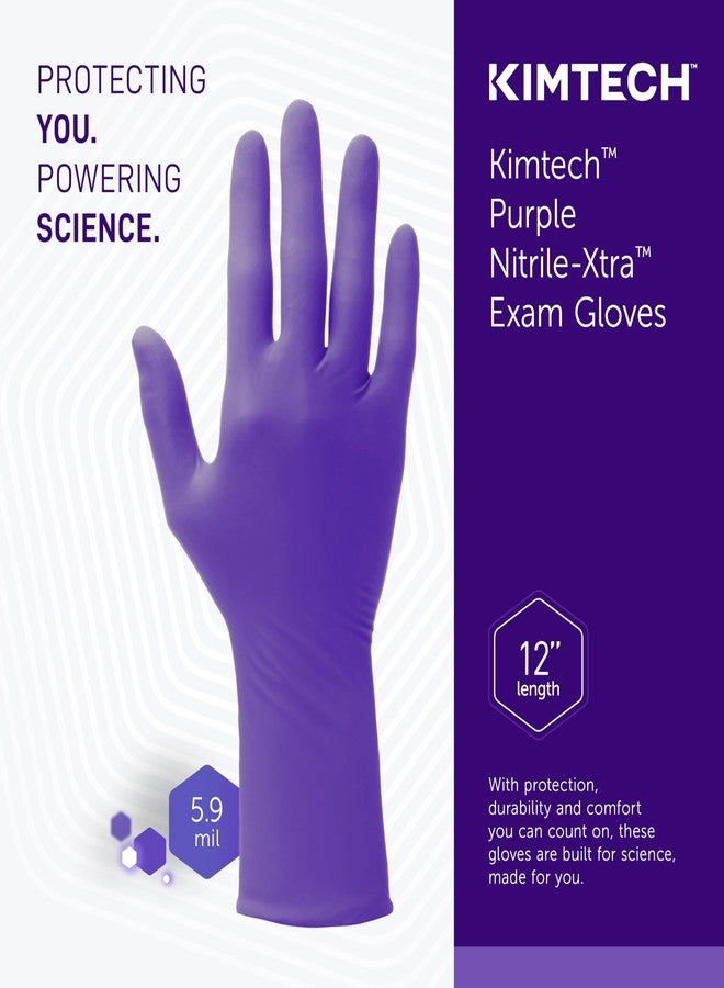 كيمتك قفازات الفحص Kimtech™ Purple Nitrile-Xtra™ (50601)، 5.9 مل، مناسبة للاستخدام باليدين، 12 بوصة، مقاس صغير (50 قفازًا/علبة) - Image 3